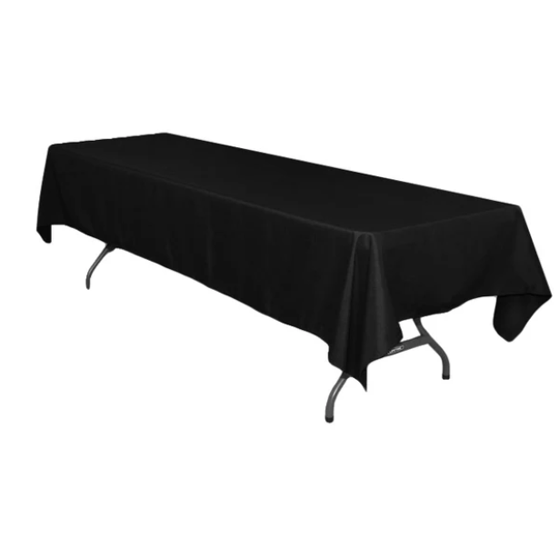 60x126 Black Rectangular Tablecloth